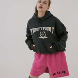 フリースナンバークロップパンツ/FLEECE NUMBER CROP PANTS, PINK