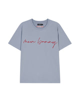 MOON BUNNY LETTERING EMBROIDERY T-SHIRT PALE BLUE (6586883145846)