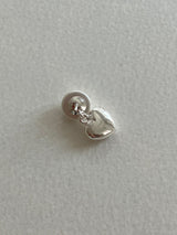 [92.5silver] heart pearl earrings