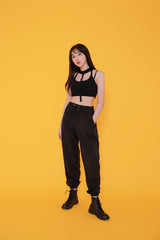 ロングチョーカークロップトップ(キャップ付き) / TOP(7811) Long Choker Crop Top (With Cap)