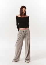 smooth off shoulder top - black