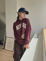 ニューヨーククロップフーデッドTシャツ / New York Crop Hooded T-shirt (2color)