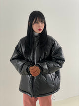 ポリッシュハイネックストリングダウン