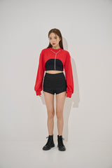 Yネックレス長袖クロップTシャツ/Y Necklace Long Sleeve Crop Tee(9187)
