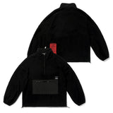 BLEND OVERSIZED FLEECE ANORAK JACKET GREY MULTI / BLACK MULTI / BLACK (4627772997750)