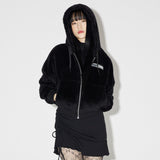 Zero Bear Crop zip-up [BLACK] (6638394376310)