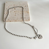 ラブハートロックボールドチェーンハンドメイドネックレス / jalo Love Heart Lock Bold Chain Handmade Necklace