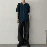 デリカラー半袖ニット / Deli Collar Short-Sleeved Knitwear
