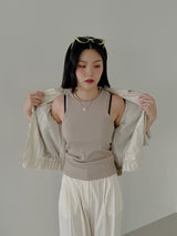 ピンタック レザージャケット / Pintuck Leather Jacket (2color)