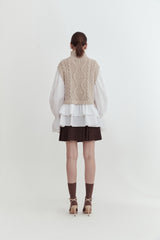 Knit vest blouse