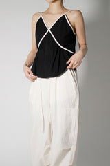 ブラックラインスリーブレスブラウス / black line sleeveless blouse