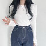 エクステンデッドスリーブラウンドネックTシャツ