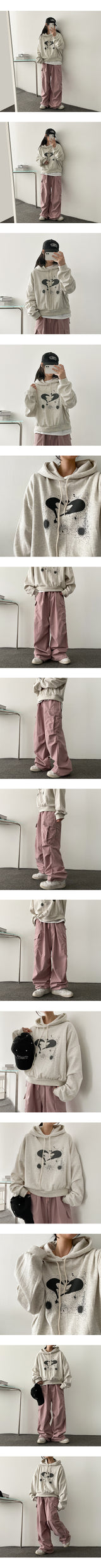 Bicol String Pleated Cargo Wide Pants