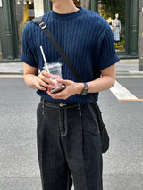 Breen Cable Round Short-Sleeved Knit (5 colors)