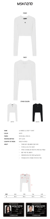 mii リブ LS クロップTシャツ / ストラップタンクトップ / mii RIBBED LS CROP T-SHIRT WHITE