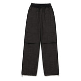 Denim Knit Blocking Pants [BLACK] (6638402568310)