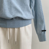 [Bellide made] Soft loose V-neck knitwear