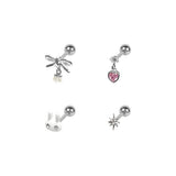 [SET] ラビットハートリボンドロップピアス