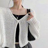 ピーチワンボタンニットカーディガン / Peach One Button Knit Cardigan