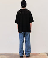LACE POLO KNIT CARDIGAN (BLACK)