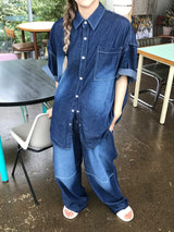 ディープオーシャンデニムセットアップパンツ