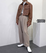 フレンチ レザー クロップジャケット / MO French Leather Cropped Jacket (2 colors)