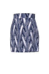 デニムジャカードスリットミニスカート/Denim jacquard slit mini skirts (navy)