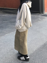 Daily slit cargo bendable long skirt