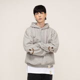 [UNISEX] Elbow Leopard Drawing Smile White Clip Hoodie (6674888425590)