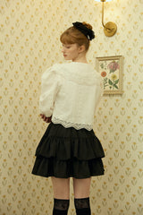 [2pairs 1set] LACE LAYERED KNEE SOCKS