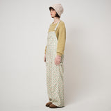FRILL HEART CORDUROY OVER-ALL, FLORAL CREAM