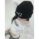 スタックスローガンロゴウォーマークロップ長袖Tシャツ / STACK SLOGAN LOGO WARMER CROP 3COLOR