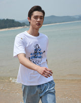 【OUTLET】グランマプリントレギュラーフィットTシャツ BLUE