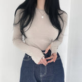 エクステンデッドスリーブラウンドネックTシャツ