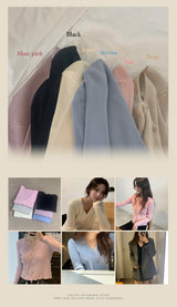 Milk Soft V neck Ribbed Cardigan