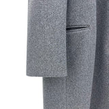 [UNISEX] Wool back button maxi long coat (Gray)