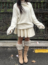 Diagonal Button Loose Fit Bookle Knitwear