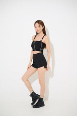 クロスチェーンクロップトップ/ TOP(9291) cross chain crop top
