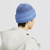 ウールブレンドニットグラデーションビーニー / WOOL BLENDED KNIT GRADATION BEANIE BLUE