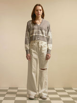 GRADATION KNIT CARDIGAN (GREY) (6675327844470)