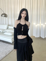 ヘムレザーラインアンバランススカート/762. Hem leather line unbal sk (2color)