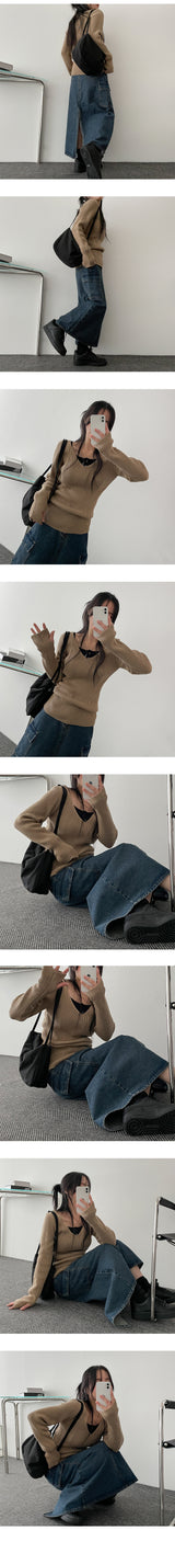 Chemo Warmer V-Neck Knitwear