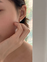 [92.5silver] cubic heart earrings