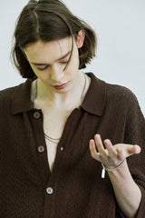 バンピーダイアモンドニットハーフカーディガン/bumpy diamond knited half cardigan brown