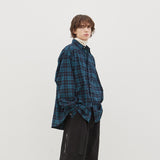 Wide Check Overfit Shirt (Green)