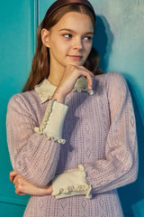 100% wool double cloth pointelle dress_lovat (6655903465590)