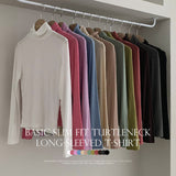Saru Basic Slim Fit Turtleneck Long-Sleeved T-Shirt (12 colors)