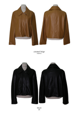 [SHOPPERMADE] ハーフレザージャケット (2color)