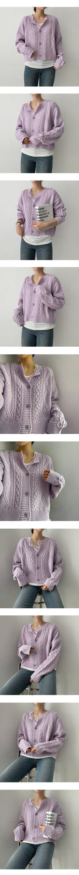 ピドボタンツイストニットカーディガン / Pido Button Twisted Knitted Cardigan