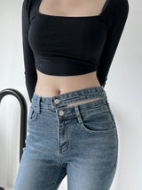ウエストスリットブーツカットパンツ/no.2326 waist slit bootcut pants